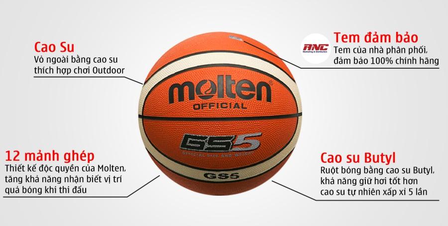 BÓNG RỔ MOLTEN 2 MÀU