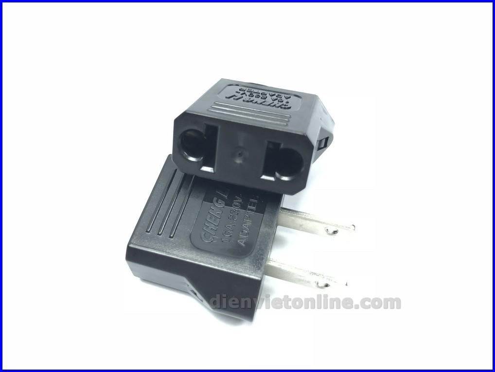 [Combo] 2 Phích cắm chuyển chân dẹp ra lỗ tròn cao cấp Cheng Li - Điện Việt