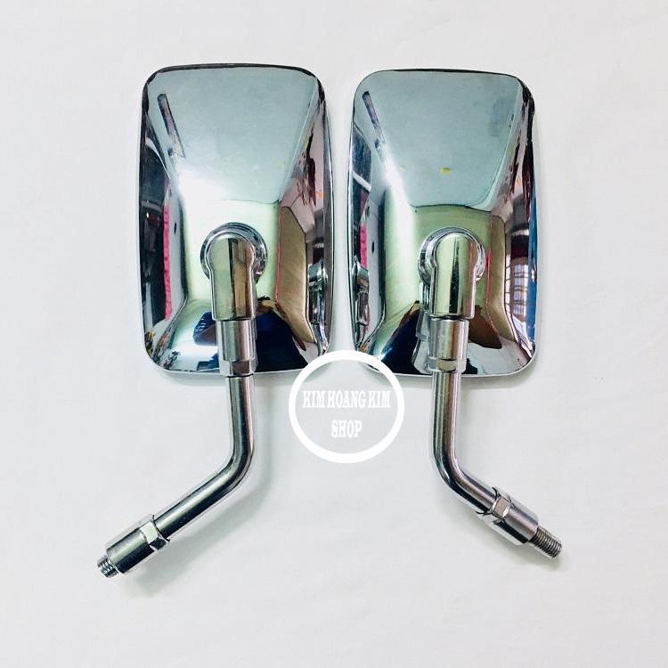 Cặp kính Vuông xi Inox dành cho mọi loại xe máy Kim hoàng kim