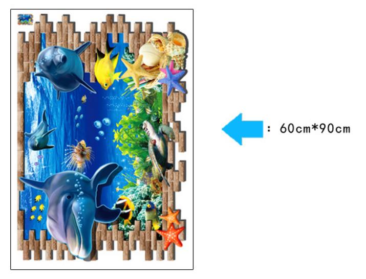 Decan dán tường cá heo 3D -AY9706-69