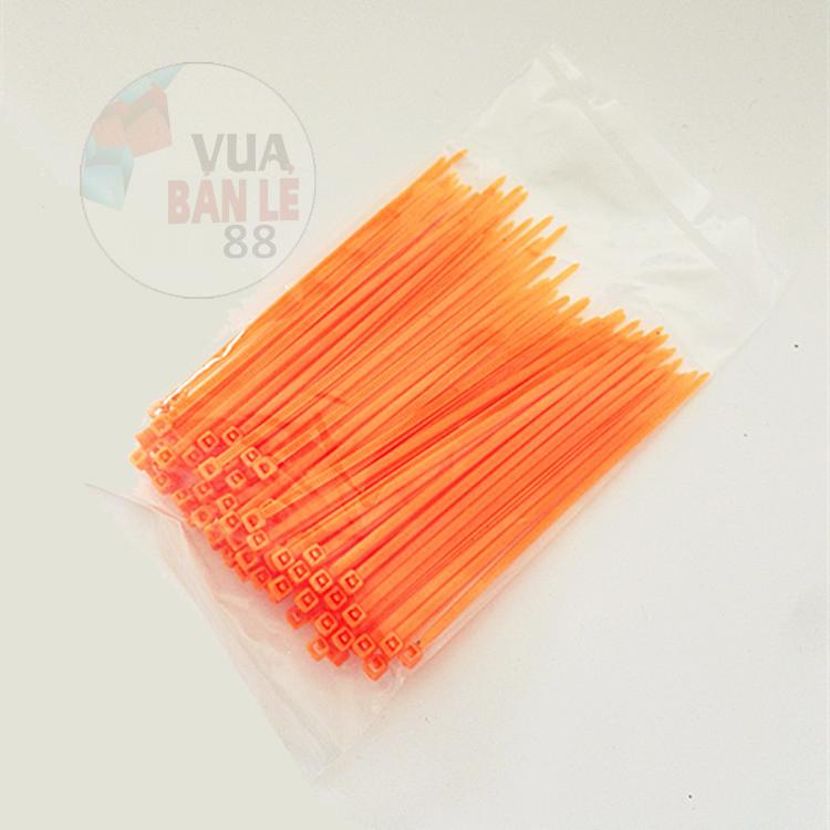 100 sợi dây rút màu cam 10 cm, 1 tấc