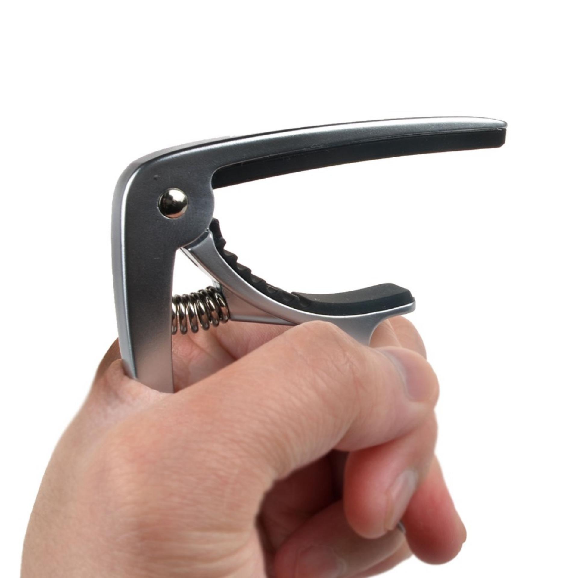 Kẹp Capo đàn guitar inox 2 chức năng (kẹp tông, bẩy chốt) màu đen