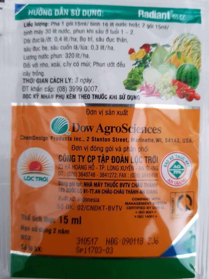 radiant 60sc đặc trị bọ trĩ