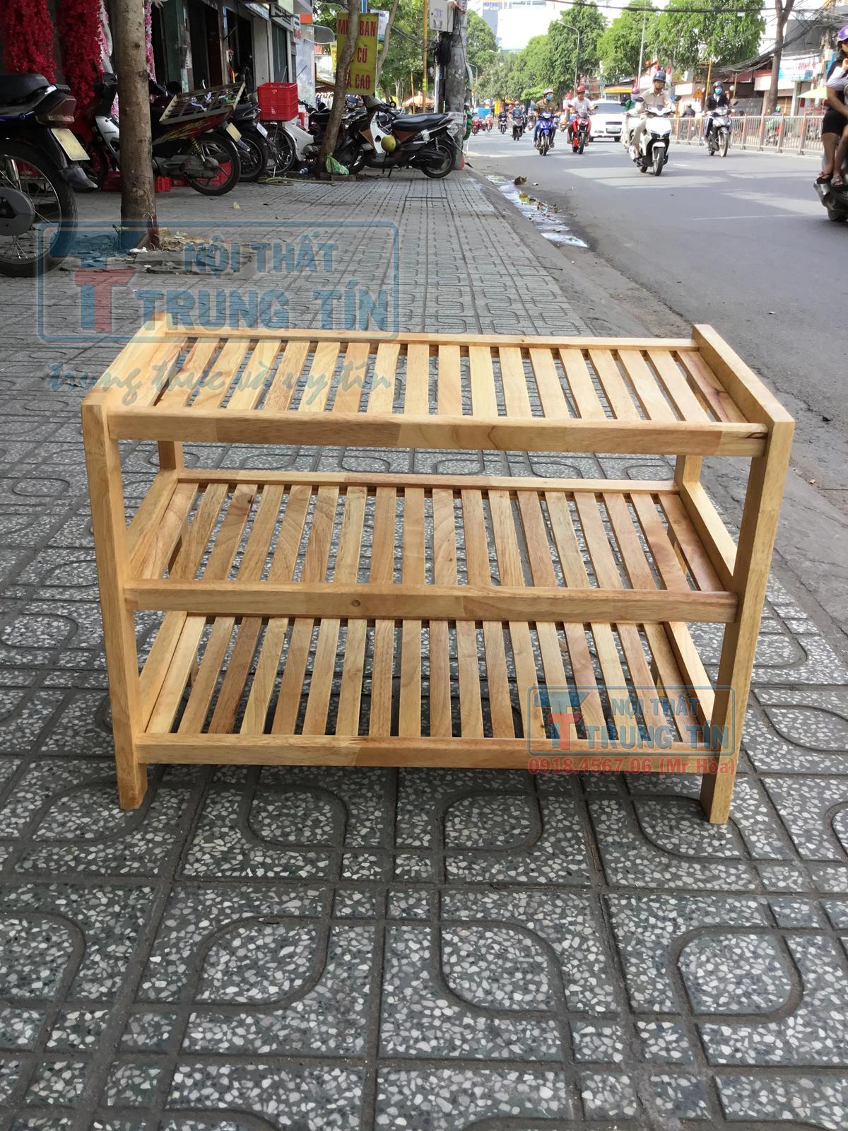 [HCM]KỆ DÉP GỖ 3 TẦNG 60 VÀNG