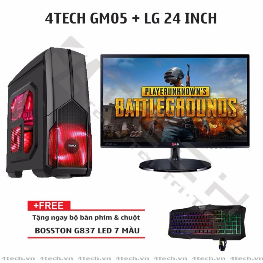 Máy tính chơi Game 4TechGM05 cpu intel core i7, ram 8GB, HDD 500G, SSD 128GB, Card màn hình GTX 1060 + màn hình LG 24inch