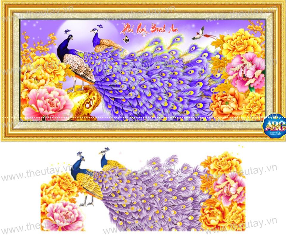 Tranh đính đá abc 3d phú quý bình an df318 , lg112 kt:115x52cm
