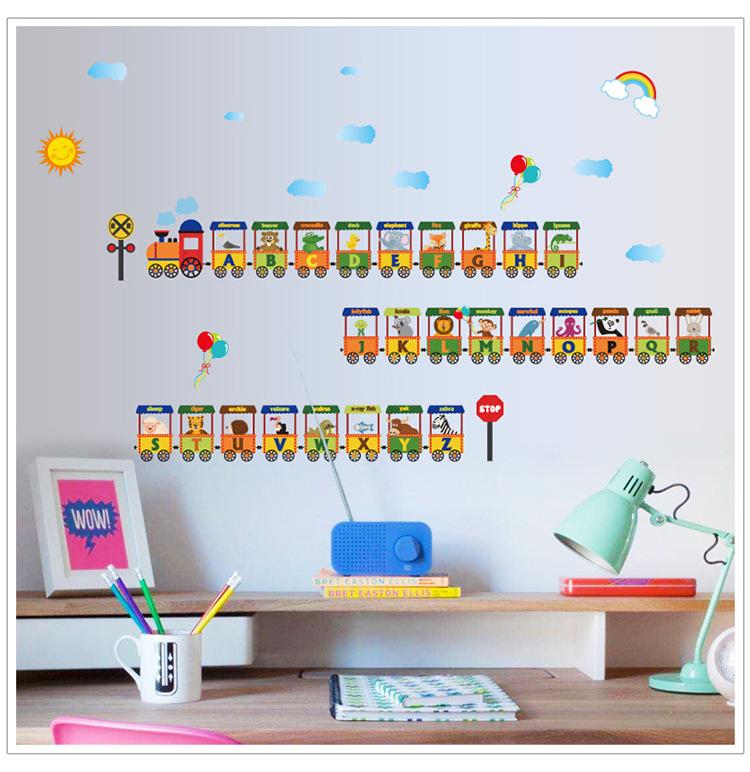 Decal dán tường cho Bé TÀU LỬA (English)