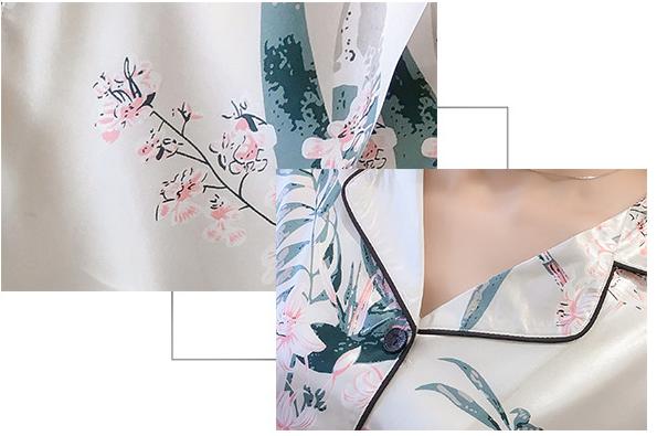 [HCM]Bộ Đồ Ngủ Dài Tay Pijama Phi Lụa Mặc Thoáng Mát Nhẹ Nhàng CDANP10
