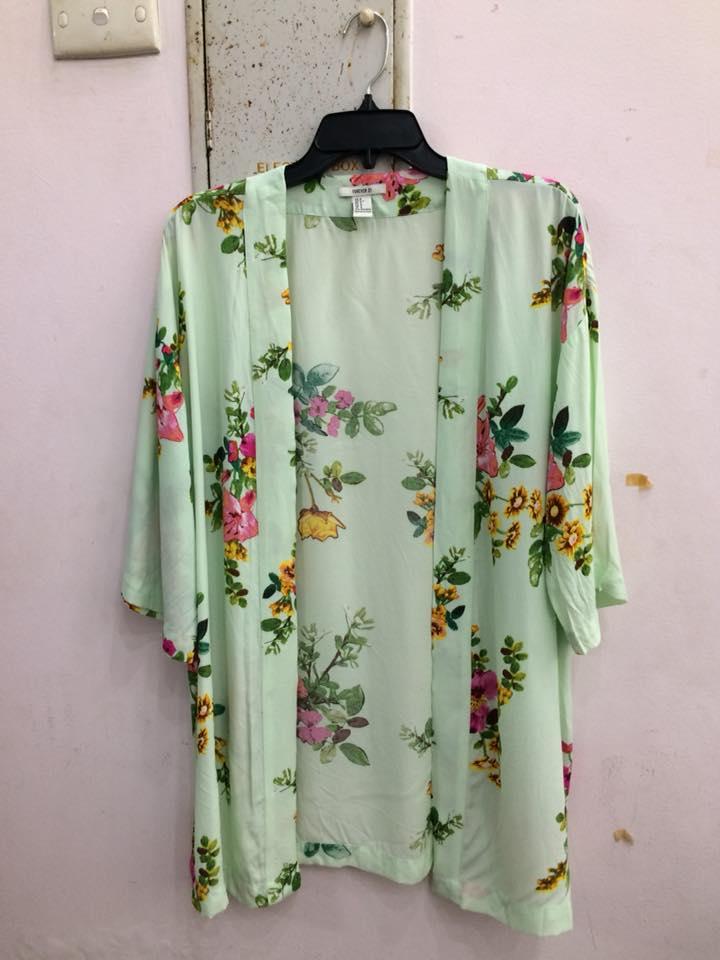 Khoác Kimono hoa F21 xuất dư