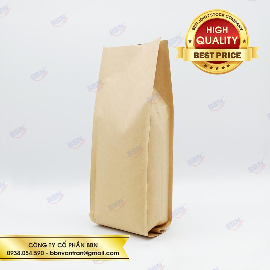Túi giấy Kraft ghép bạc 4 biên xếp hông 11x31cm (không zip) -ĐVT Kg