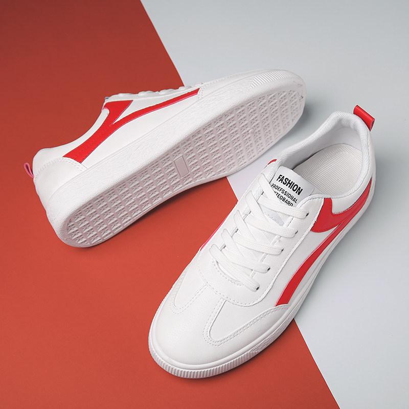 Giày sneaker nam G20 New trend ( TRẮNG KẺ ĐỎ ) Da cao cấp phong cách trẻ trung năng động buộc dây đi học đi chơi thoáng khí
