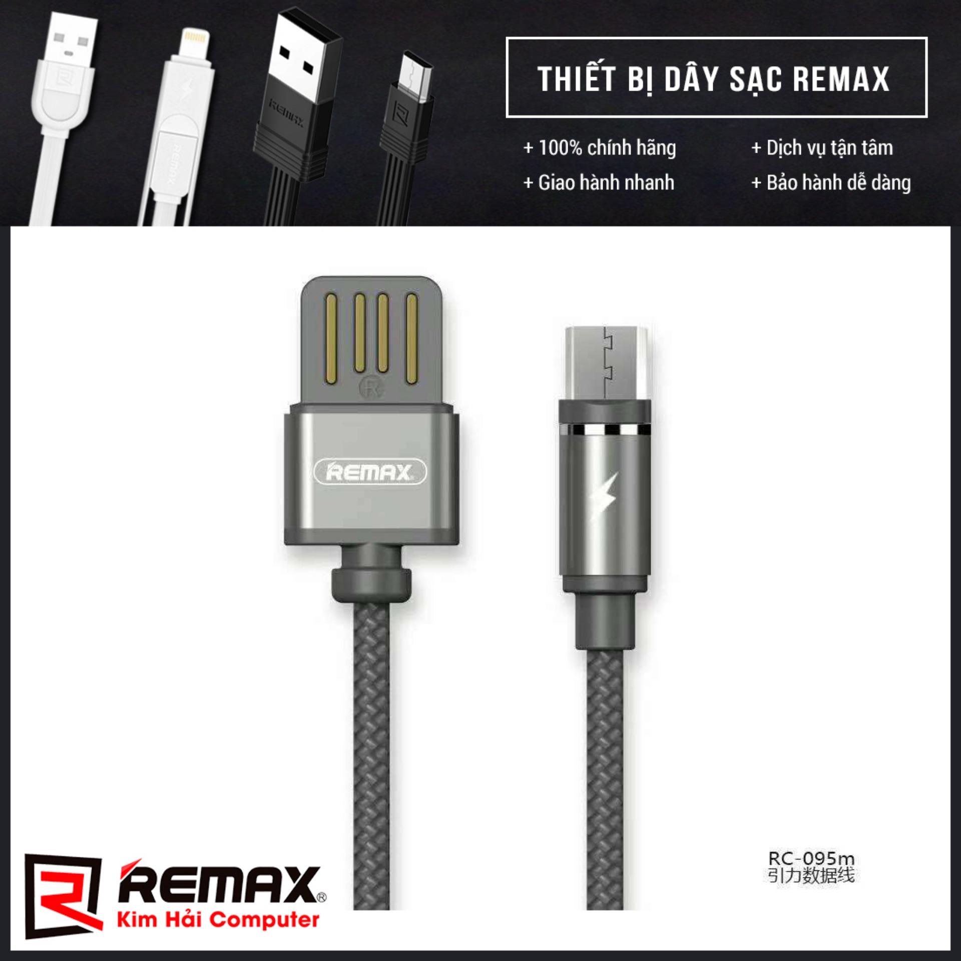 CÁP SẠC NAM CHÂM CỔNG ANDROID REMAX RC-095m (Đen) - Kim Hải Computer