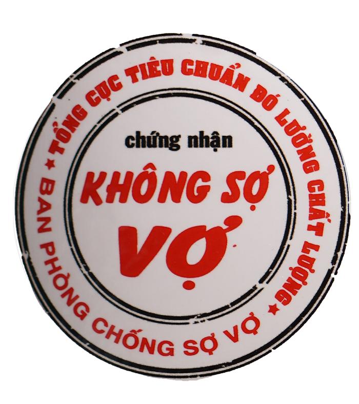 1 miếng tròn Decal tem xe CHỨNG NHẬN KHÔNG SỢ VỢ