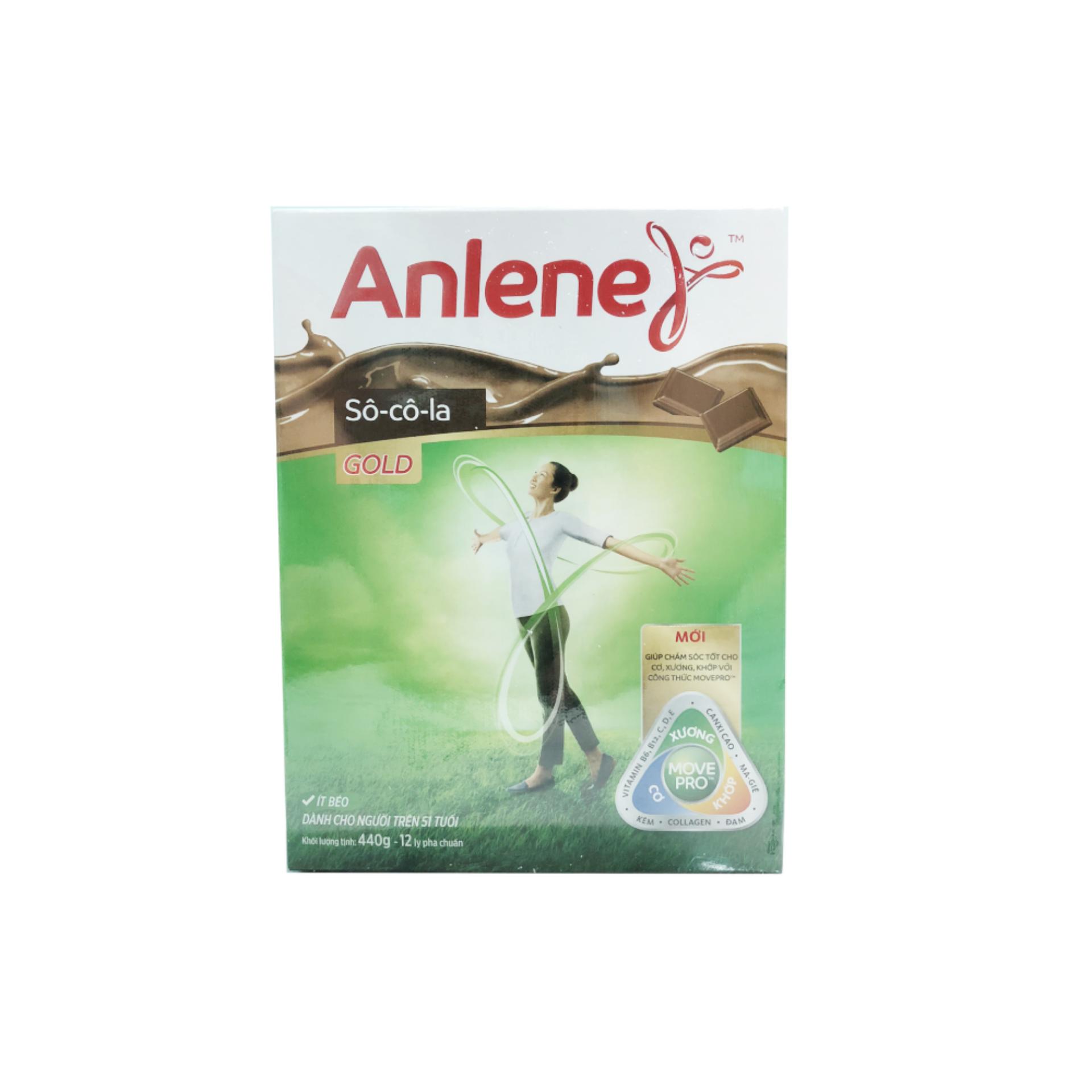 Anlene Gold MOVEPRO™ 440G (hương chocolate, hộp giấy)