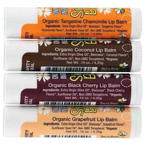 Vỉ son dưỡng môi hữu cơ 4 thỏi Sierra Bees