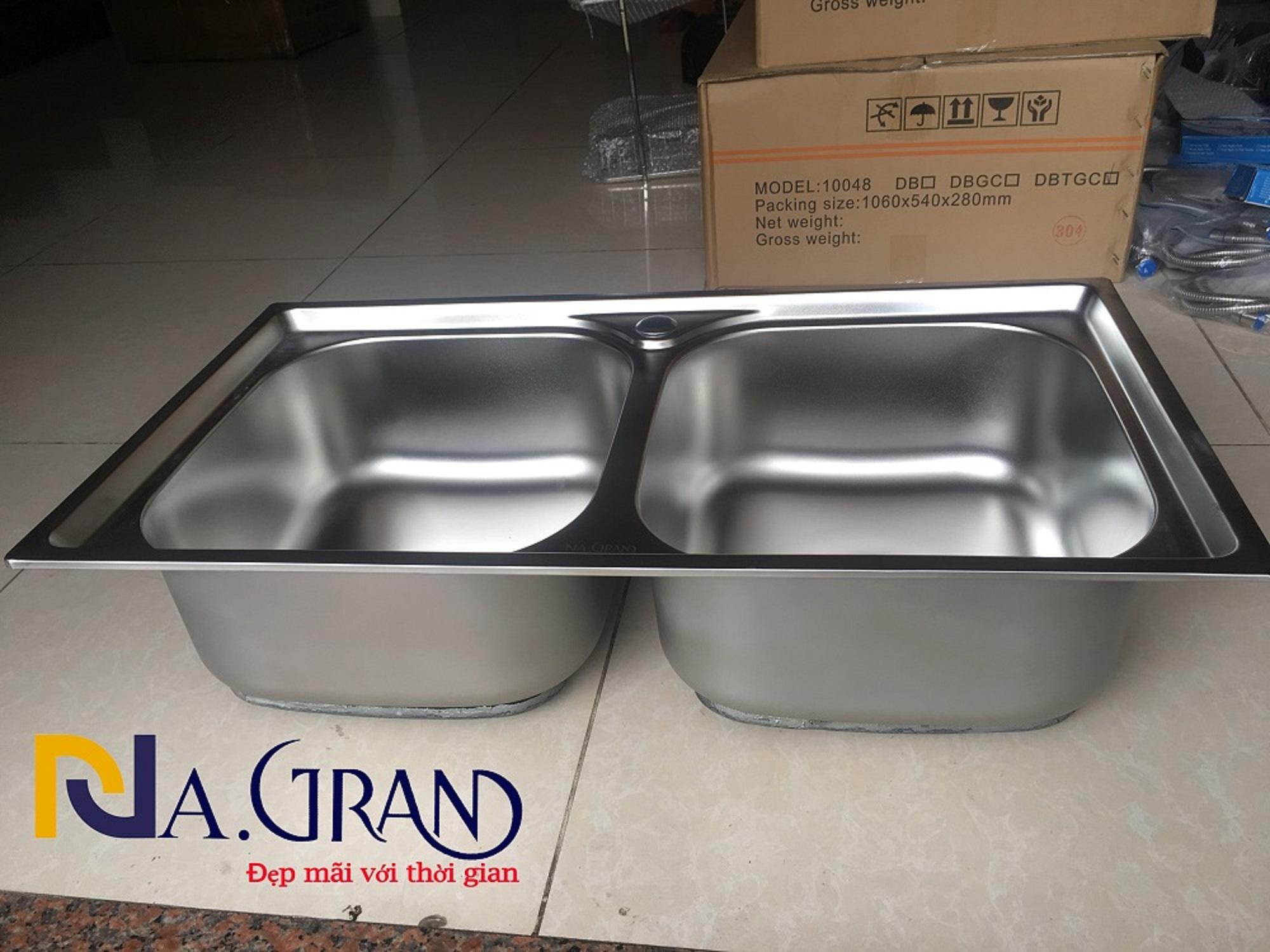 Chậu Rửa Chén Bát INOX 304 Cao Cấp N10 NA.GRAND Tặng Bộ Xả Chậu