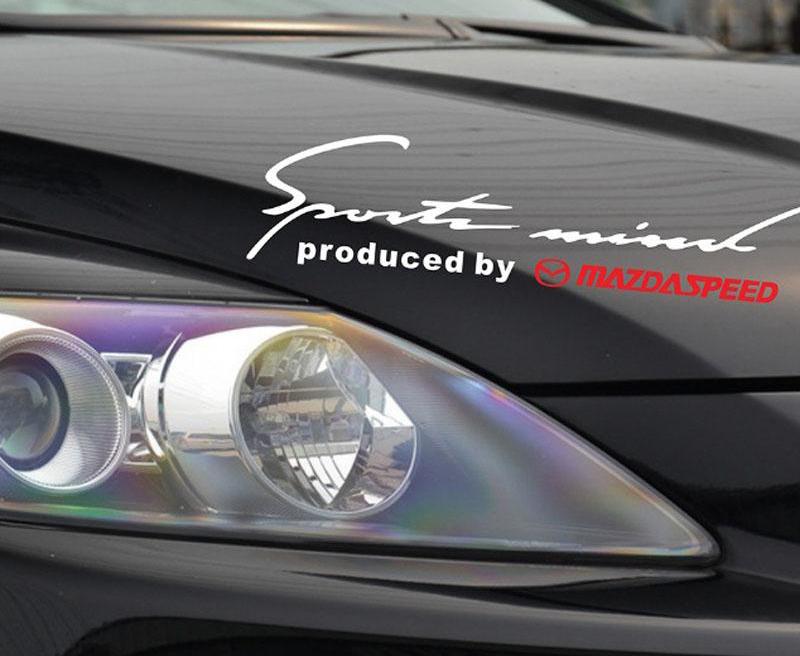 Tem dán Sport trang trí cho ô tô Mazda (Trắng đỏ)