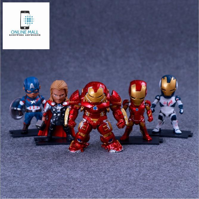 Mô hình nhân vật Marvel Avenger cao cấp 9cm trọn bộ như hình 5 nhân vật