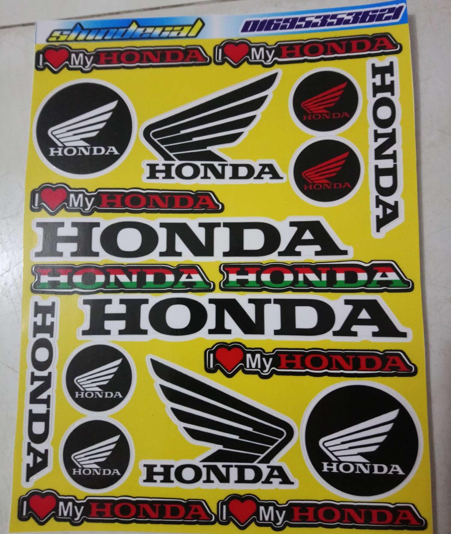 Tem tấm logo honda cánh chim trọn bộ 18x25cm