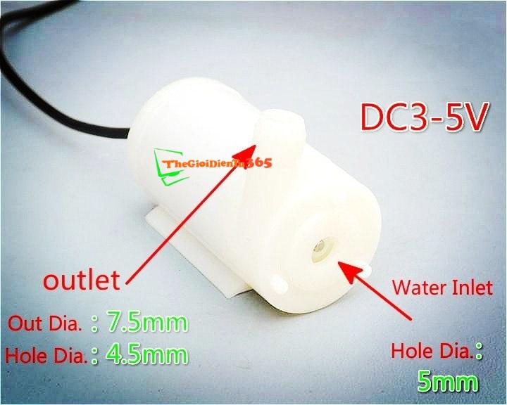 MÁY BƠM CHÌM MINI 3-6V LOẠI NẰM NGANG