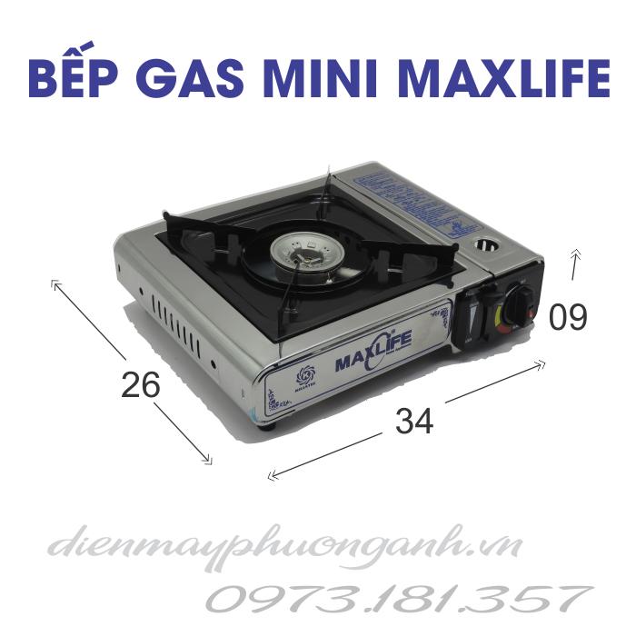 Bếp gas mini inox Maxlife + Bình gas Mini