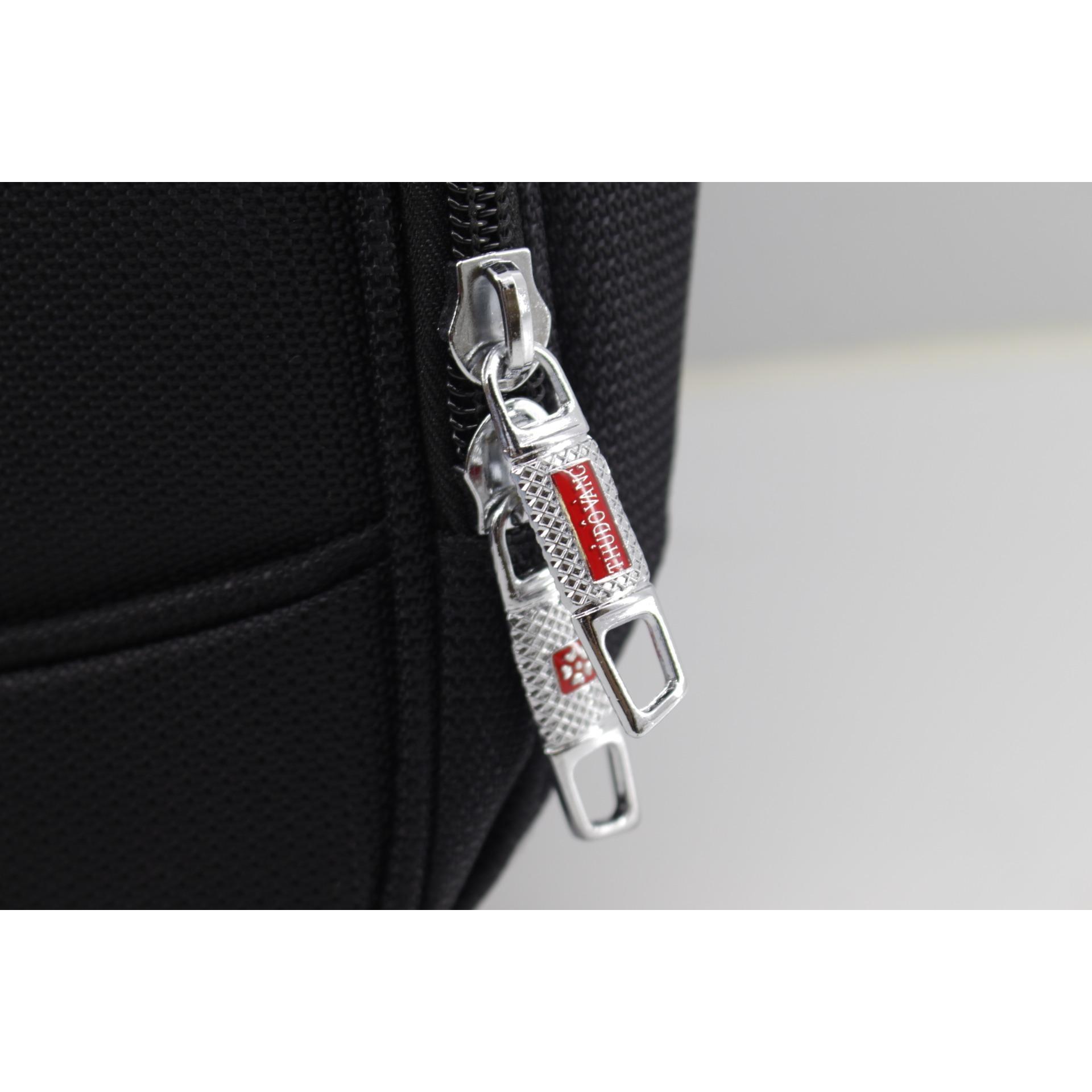 CẶP CÔNG SỞ VẢI DÙ THỦ ĐÔ VÀNG C-195 SIZE TO ( Đen )