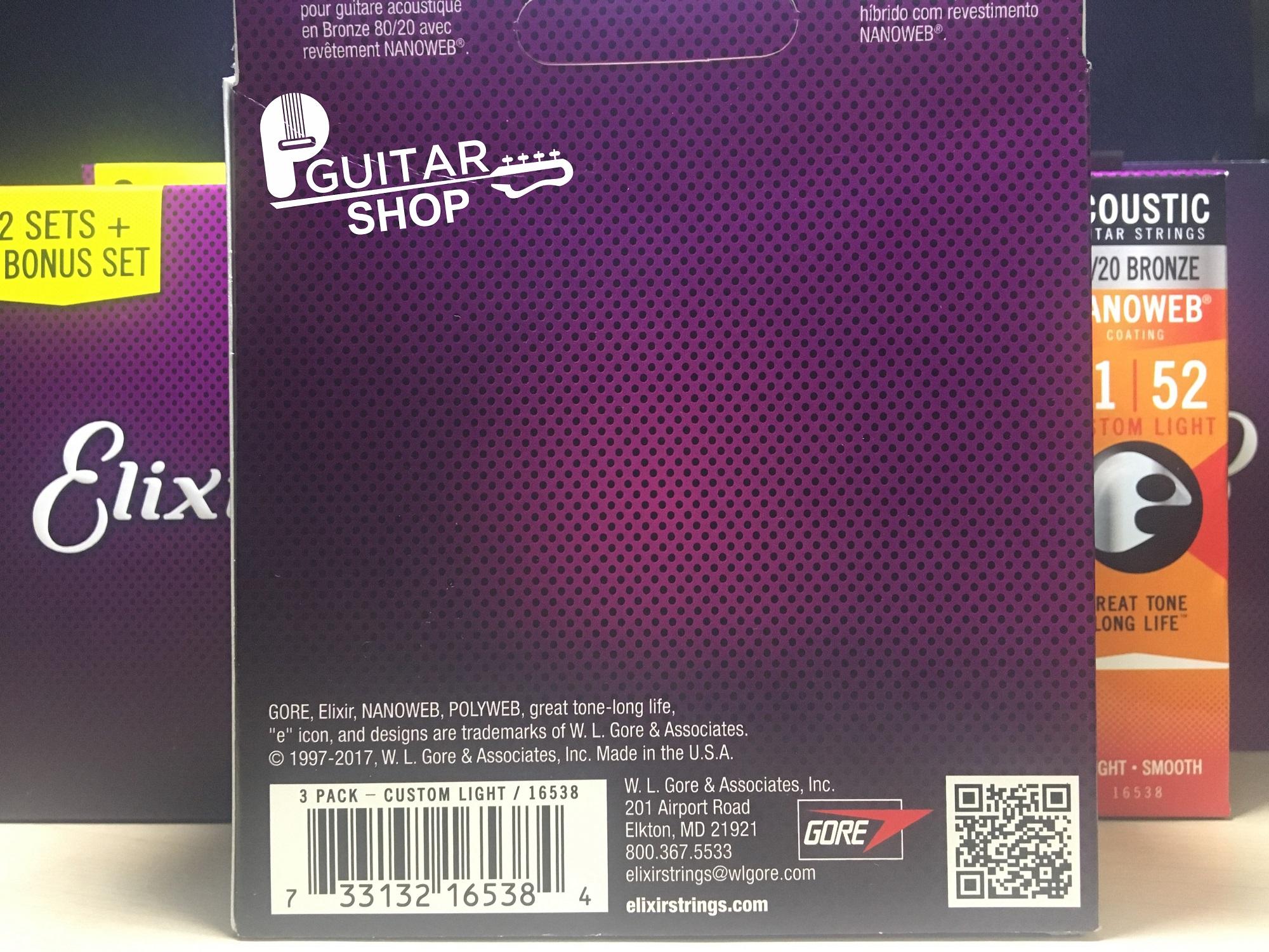 HỘP DÂY ĐÀN ELIXIR 80/20 NANOWEB CHÍNH HÃNG (2 SET +1 BONUS SET)
