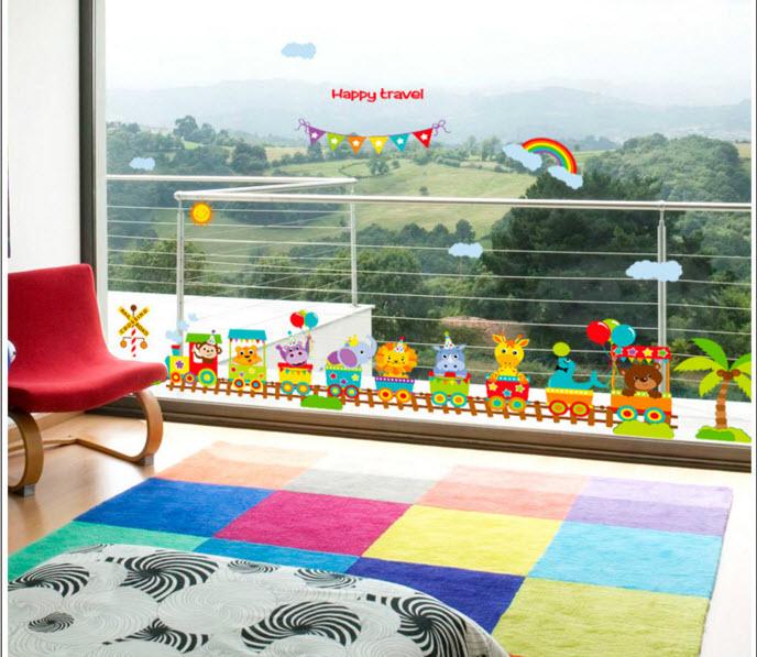 [HCM]Decal dán tường đoàn tàu thú