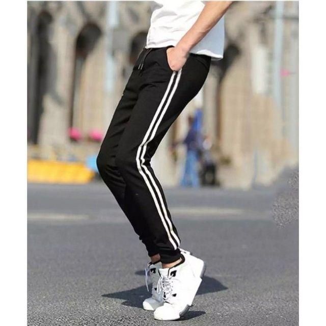 Quần jogger nam thun nỉ viền 2 sọc