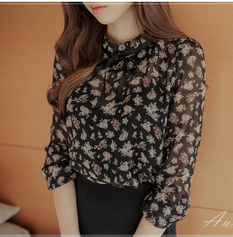 ÁO KIỂU VOAN HOA SANG TRỌNG - BEYEU1688 BY1055 (ĐEN)