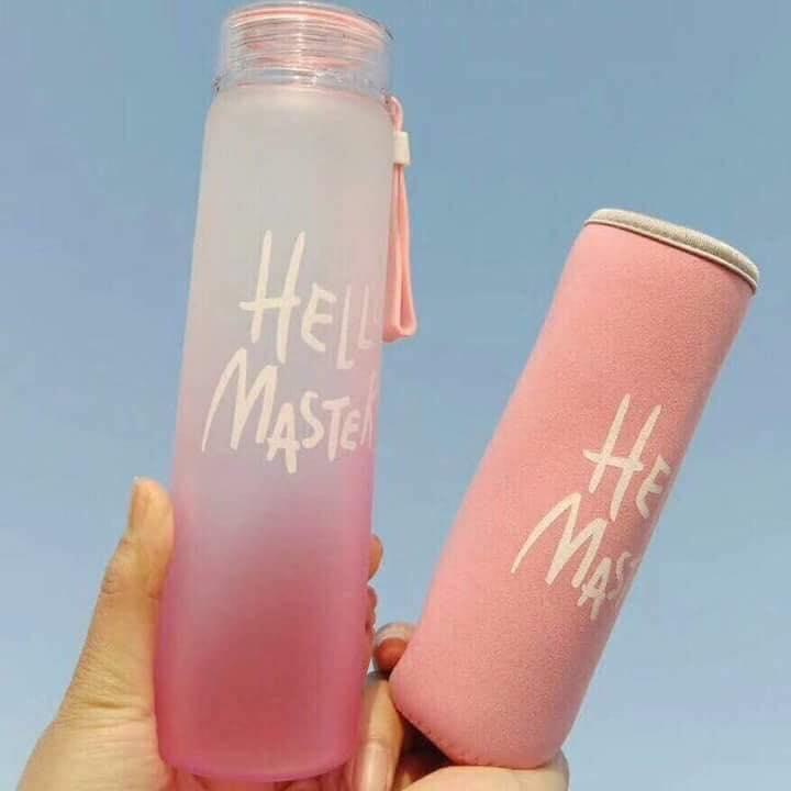 Bình nước Hello Master thủy tinh