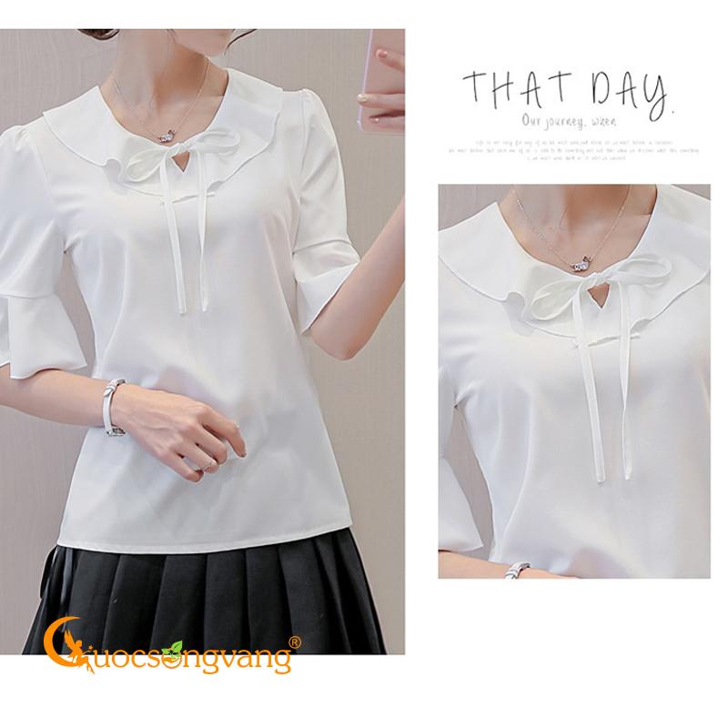 Áo nữ tay loe áo sơ mi nữ cổ bèo GLA165