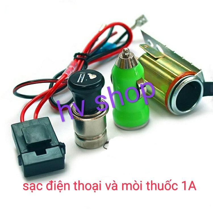 Sac tau thuoc xe may Sạc Điện Thoại có tẩu và sạc moto Xe Máy nhỏ gọn hv shop