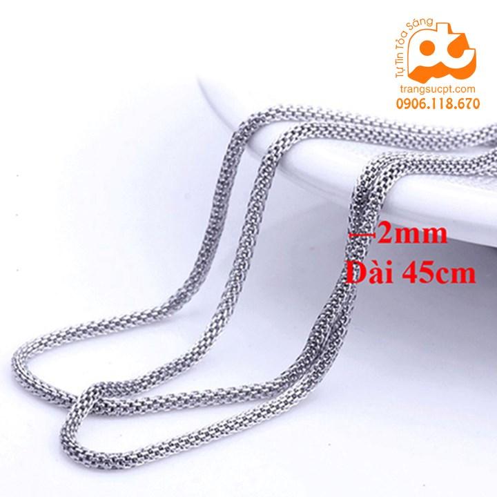 Dây chuyền inox nam 2mm phong cách hàn quốc