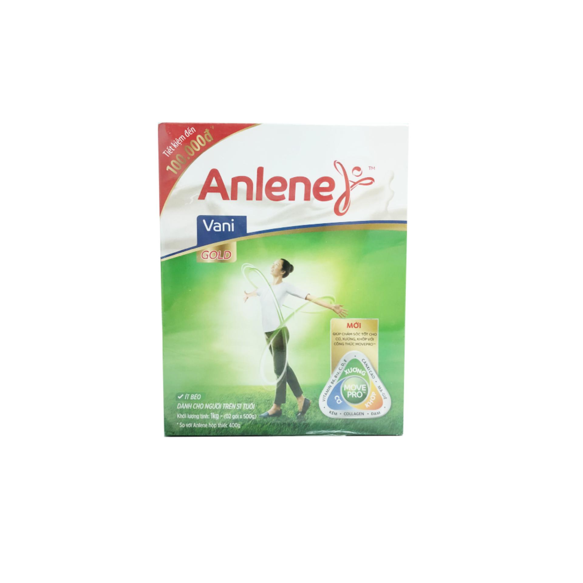 Anlene Gold MOVEPRO™ 2x500G (hương vani, hộp giấy)