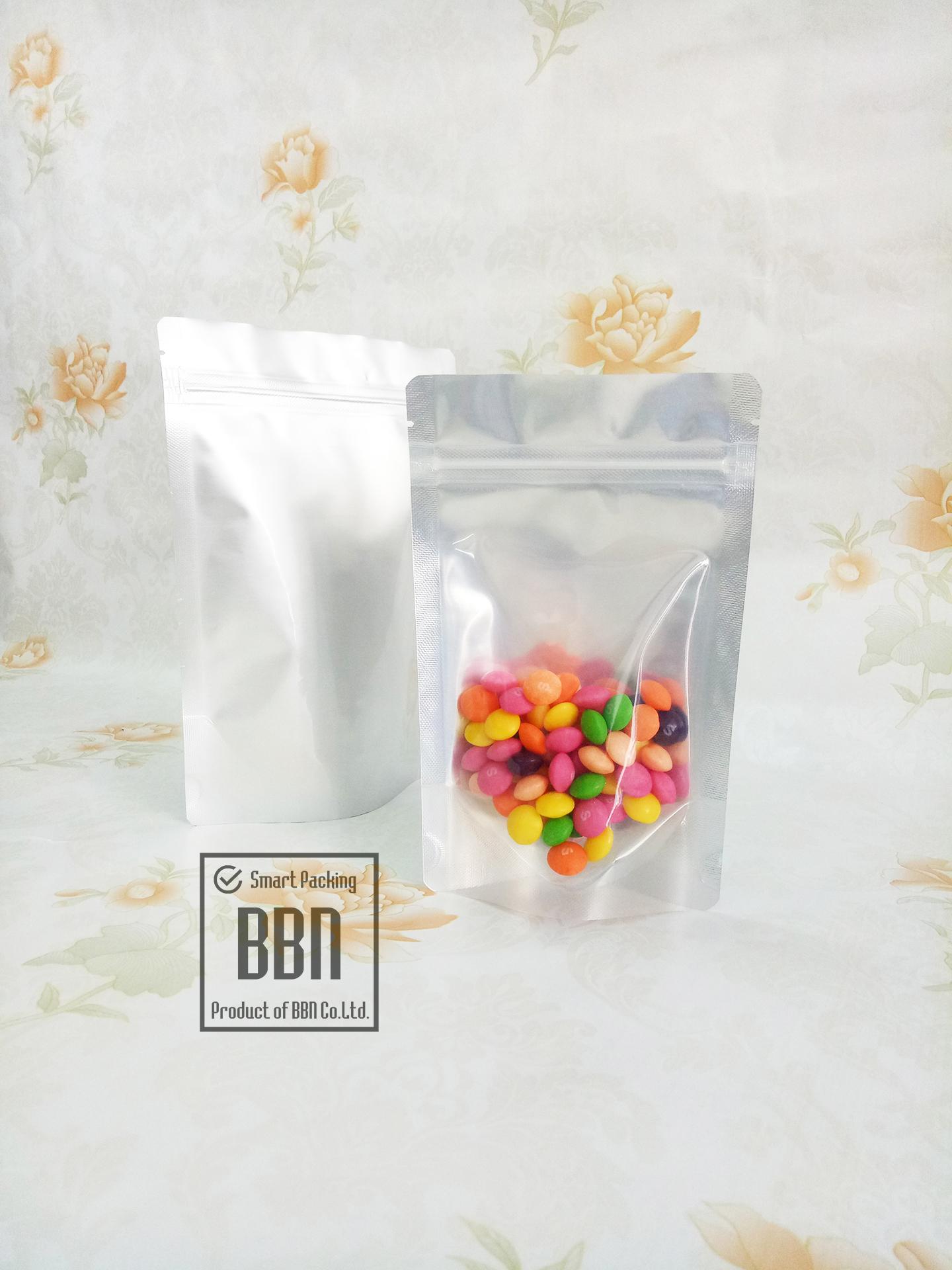 114 Túi zip mặt trong mặt bạc 12x19cm