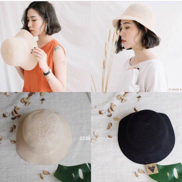 Mũ bucket dạ basic heo mi nhon