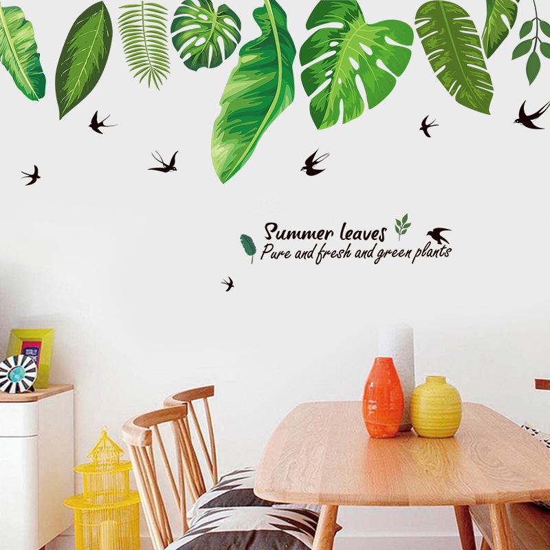 Decal dán tường Green Leaves Art Sticker Tranh Dán Tường XL8362- Decal dán tường cây xanh ,Decal dán tường hoa lá