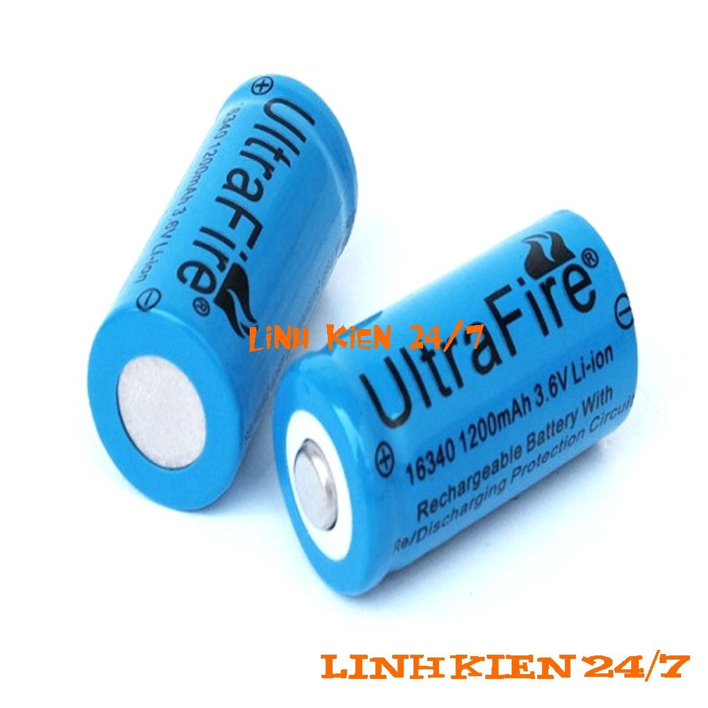 PIN SẠC 3.6V LI-ION ULTRAFIRE 16340-1200MAH ( 1 ĐÔI)