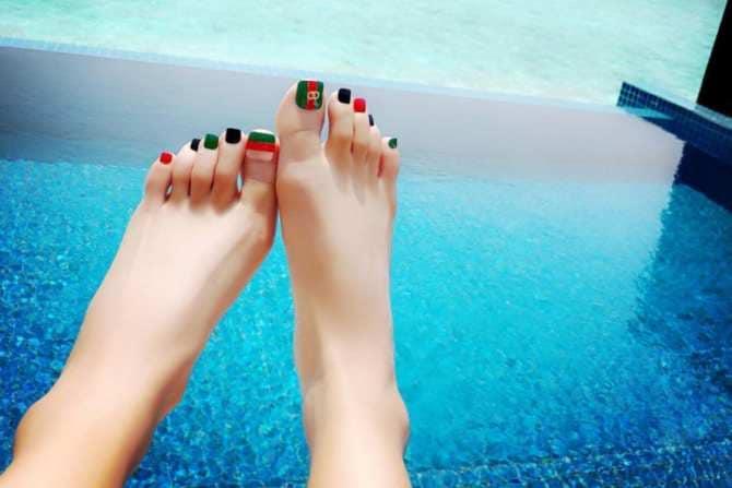 Hộp 24 Móng chân giả , nail giả , móng giả C24 (kèm keo dán)