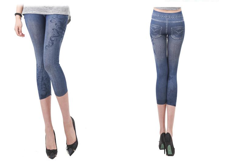 Sỉ 3 Quần Legging lửng giả Jeans thời trang