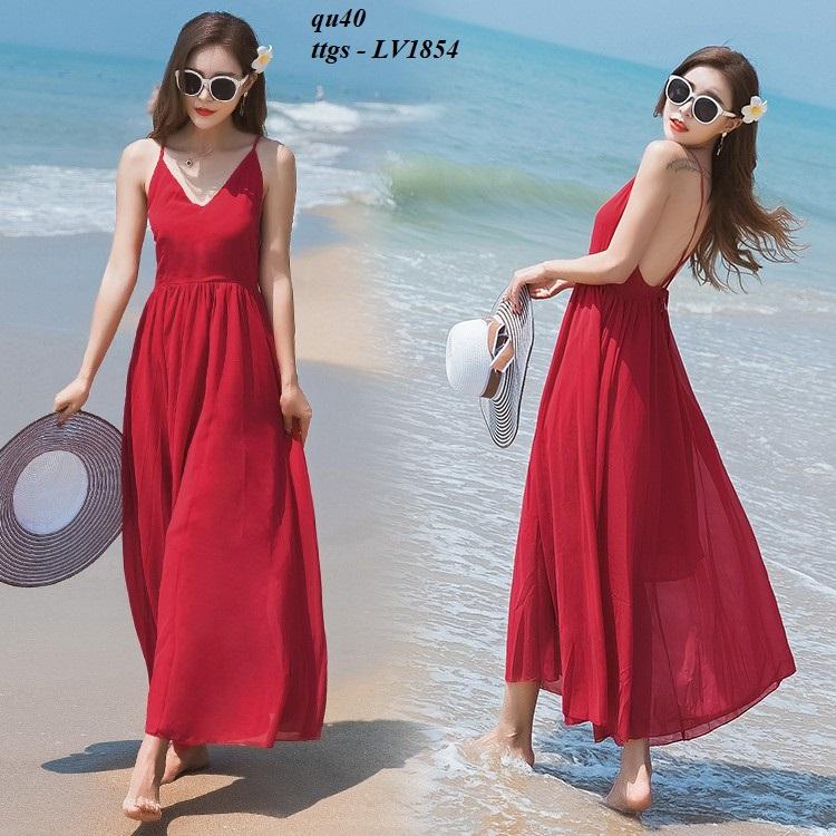 Ttgs - lv1854 đầm maxi đi biển thời trang
