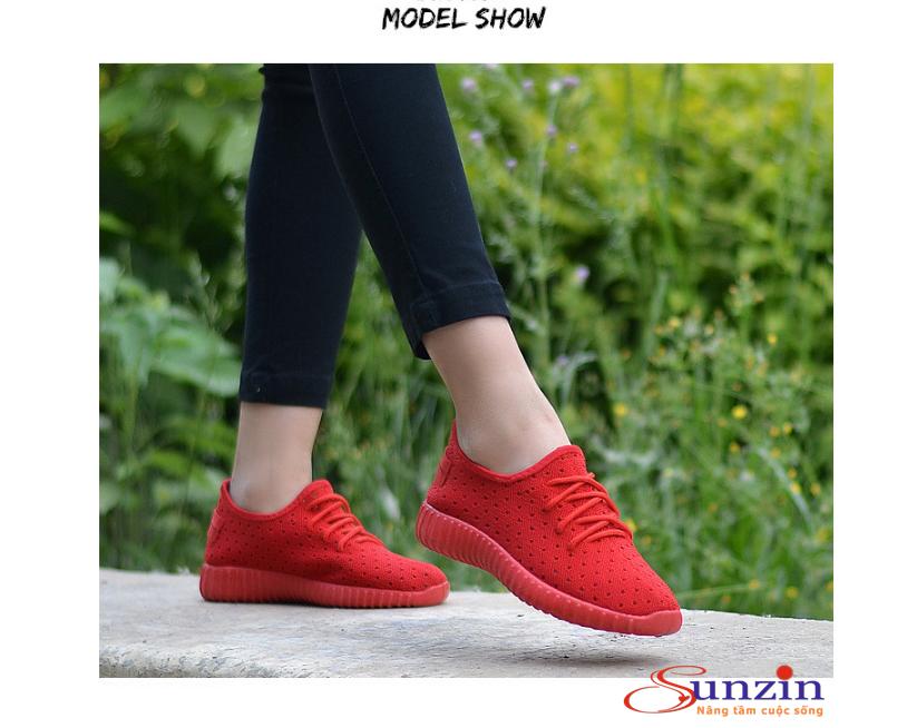 Giày sneaker nữ thoáng chân TVC2 (đỏ)