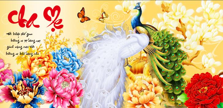 Tranh đính đá cao cấp cha mẹ df397 kt 85*45cm