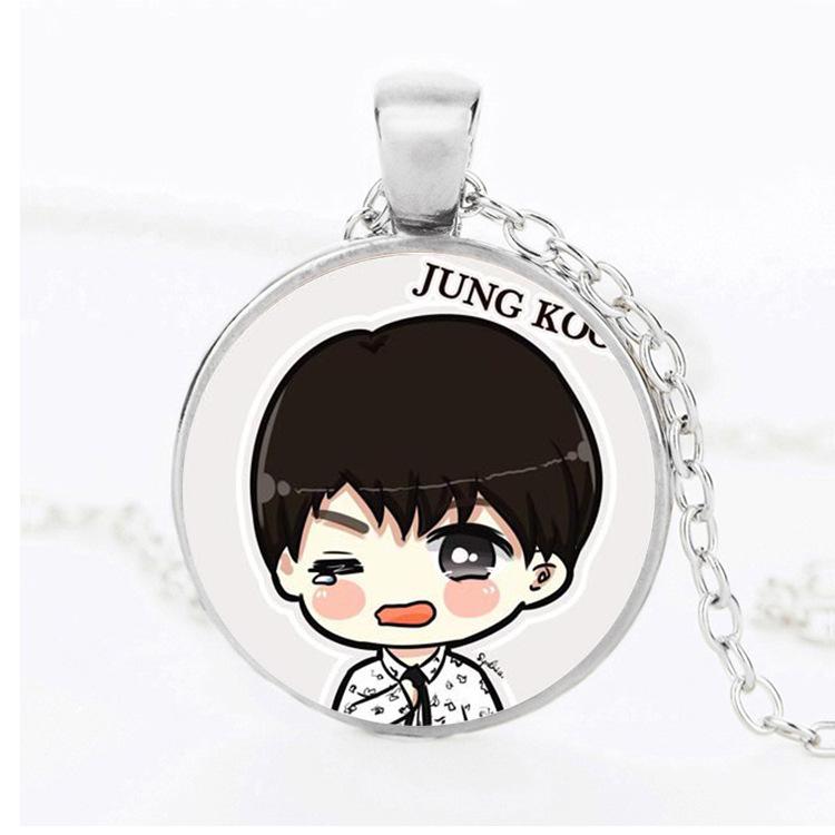 Dây chuyền mặt chibi BTS cute (dây bạc)