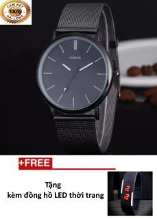 [HCM]Đồng hồ nam dây thép không gỉ TTP-919 (Đen) + Tặng đồng hồ LED đen thời trang thumbnail