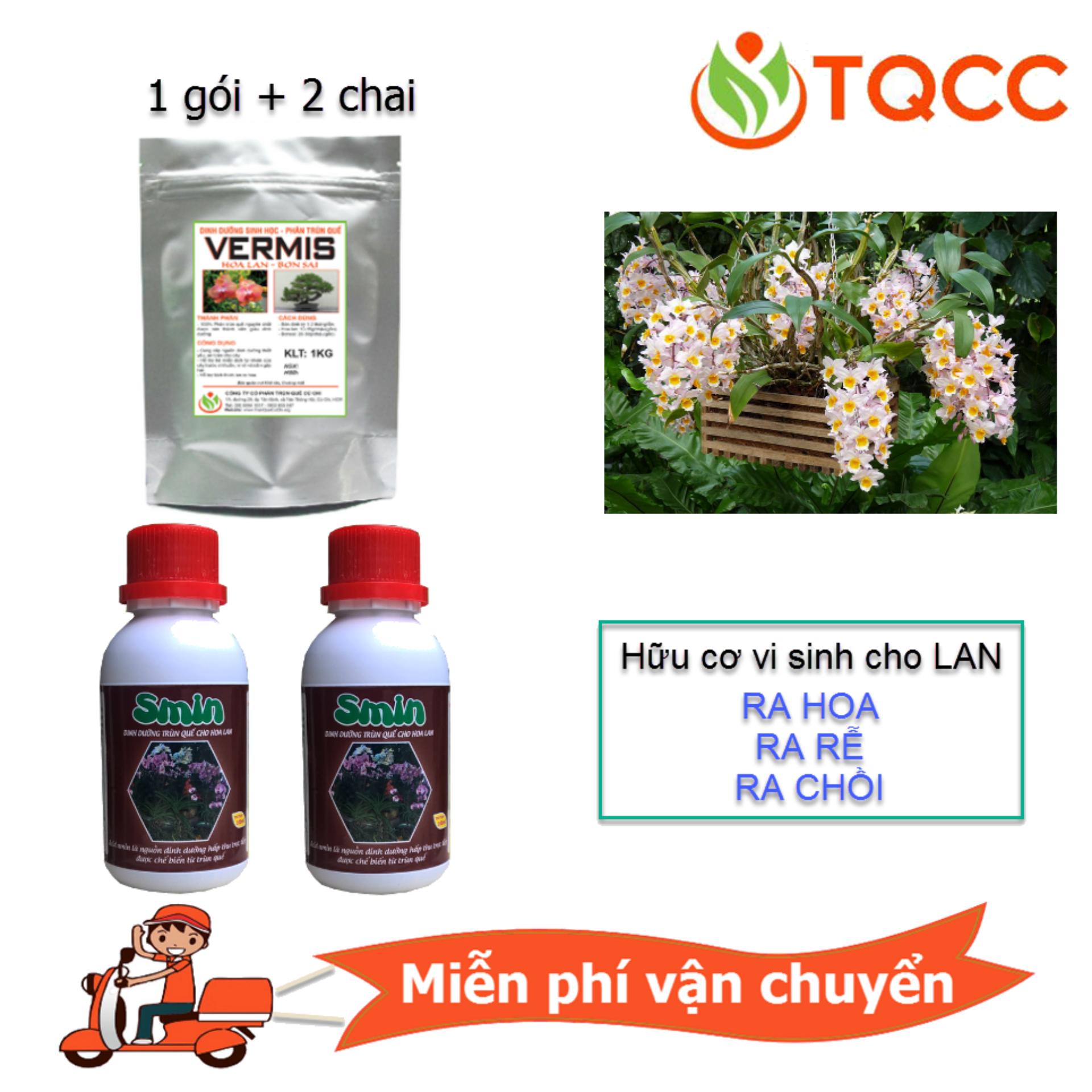 [HCM]Bộ sản phẩm chăm sóc cho hoa lan (2 Smin 100ml + 1 Vermis 1kg)