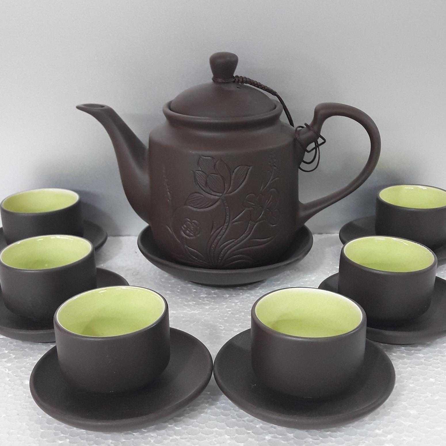 Combo bộ ấm chén tử sa Bát Tràng + 3 bộ chén