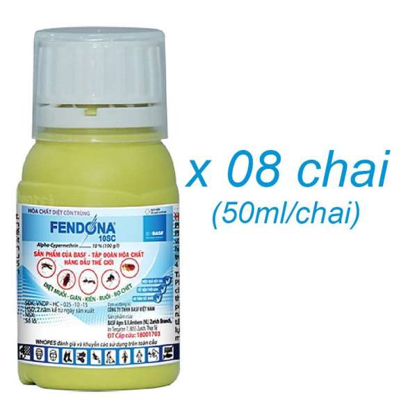 Thuốc diệt muỗi, gián, kiến, ruồi, bọ chét, kiến ba khoang - FENDONA 10SC BASF ĐỨC (8 chai/50ml)