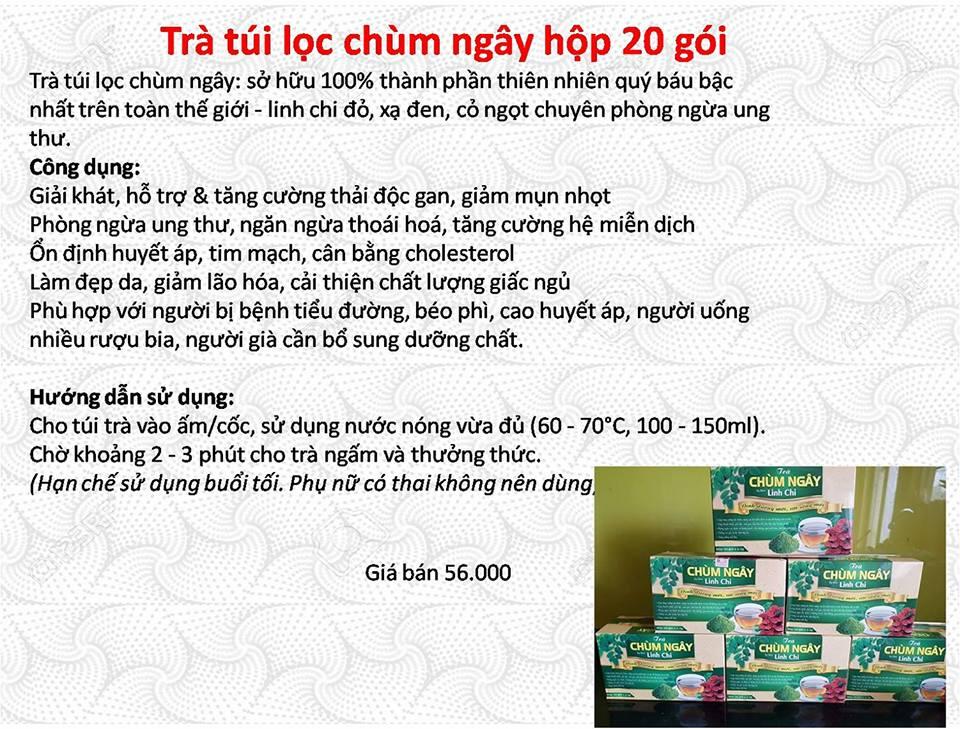Trà túi lọc chùm ngây sạ đen linh chi